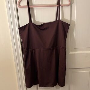 Elegant Brown Sleeveless Dress
